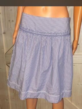 Light Blue Pinstripe A-Line Skirt